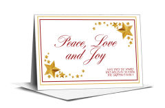 Holiday Card w-Envelope 7.875 x 5.50 Stars Peace Love And Joy Stars Business design